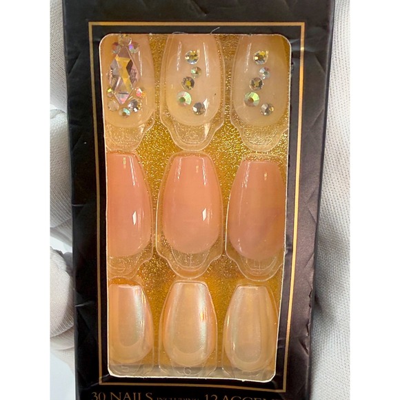 KISS imPRESS Couture Press-On Manicure Stunning 30 Nails Rhinestones NEW 93-45 - Picture 12 of 12